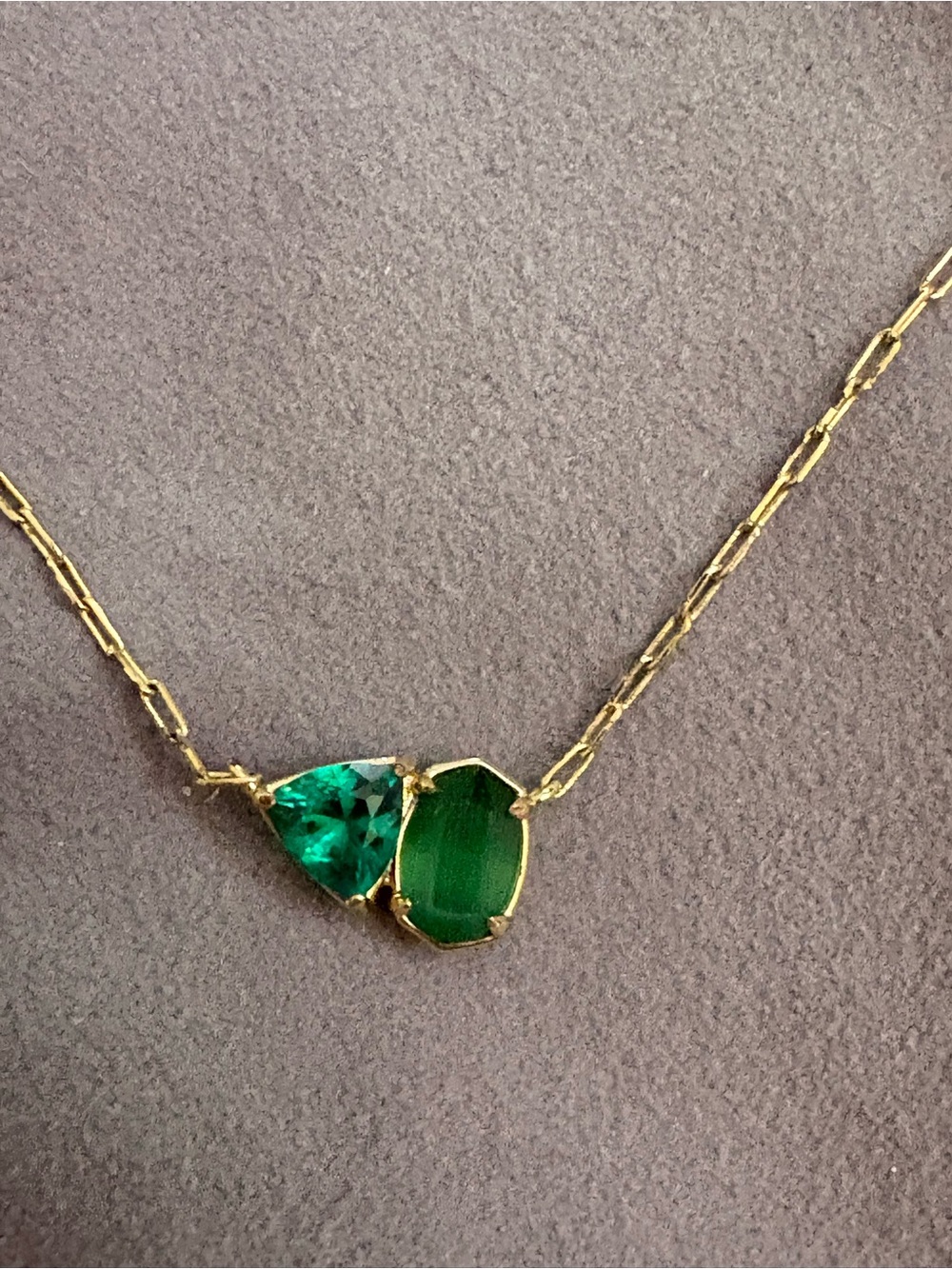 Kendra Scott Gold Tatum Necklace with Dual Green Stones